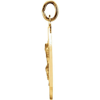 14K Yellow 18 mm Round Holy Trinity Medal