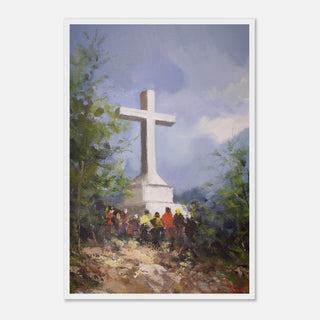 Pilgrims at the White Cross Framed Print - view 16