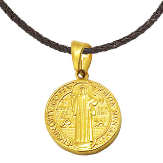 18K Gold-plated Stainless Steel St. Benedict Medal - 22 mm