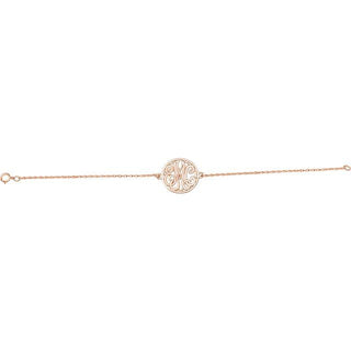 14K Rose  20 mm 3-Letter Script Monogram 8" Bracelet