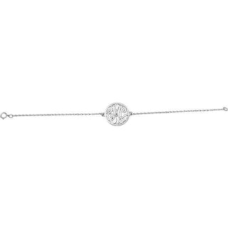 Sterling Silver 20 mm 3-Letter Script Monogram 7" Bracelet