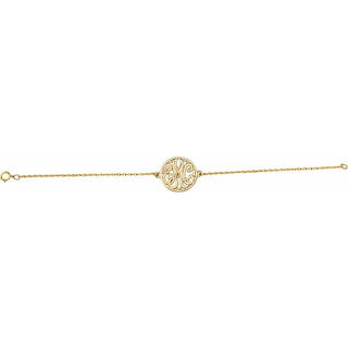 10K Yellow 20 mm 3-Letter Script Monogram 7" Bracelet