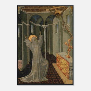 Kneeling Saint Before the Crucifix Framed Print - view 6