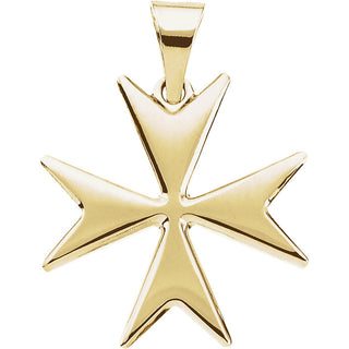 14K Yellow Gold Maltese Cross Pendant at Catholic Shop