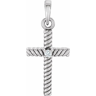 Platinum .015 CT Natural Diamond Cross Pendant