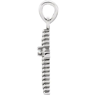 Platinum .015 CT Natural Diamond Cross Pendant