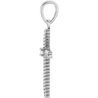 Platinum .02 CT Natural Diamond Cross Pendant