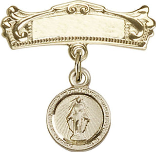 14kt Gold Filled Badge Pin Miraculous Baby Badge