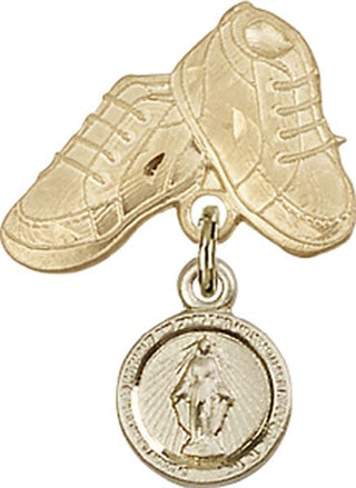14kt Gold Filled Baby Boots Miraculous Baby Badge