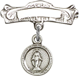 Sterling Silver Badge Pin Miraculous Baby Badge