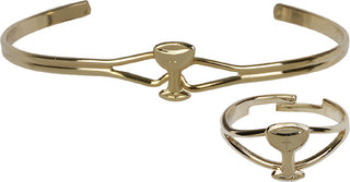 Gold Plated Chalice Communion Bracelet / Ring Set