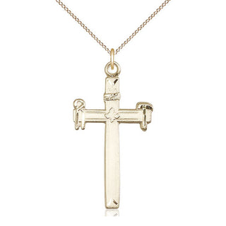 14kt Gold Filled Carpenter Cross Medal Catholic Jewelry
