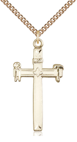 14kt Gold Filled Carpenter Cross Medal Catholic Jewelry