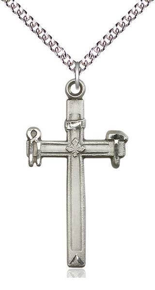 Sterling Silver Carpenter Cross Medal Catholic Jewelry