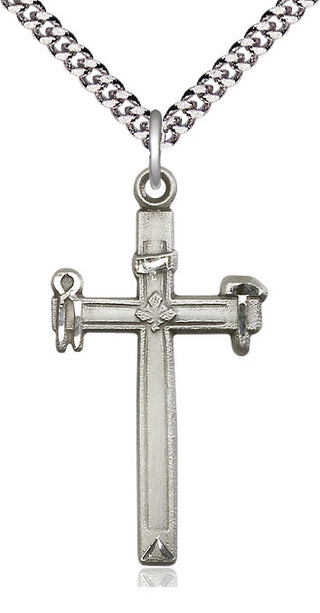 Sterling Silver Carpenter Cross Medal Catholic Jewelry