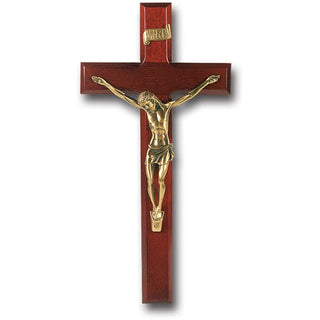12" Dark Cherry Cross With Museum Gold Corpus