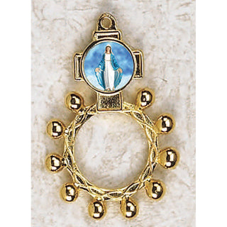 Bulk Lady of Grace/Miraculous Gold Tone Finger Rosary