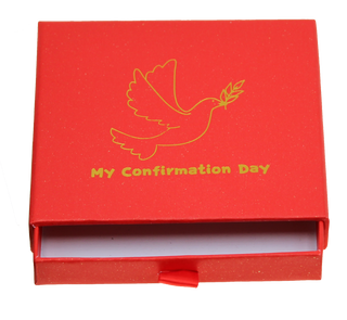 Bulk Confirmation box with drawer, red