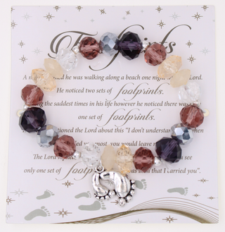 4-pack - Footprints Bracelet with card and poly bag