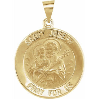 14K Yellow 22 mm Round Hollow Joseph Medal