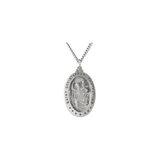 Sterling Silver St. Christopher Pendant with Chain