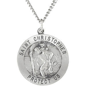 Sterling Silver St. Christopher Pendant with Chain