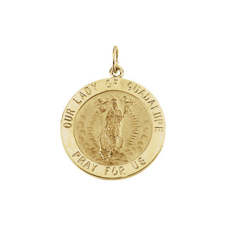14K Yellow Gold Lady Of Guadalupe Pendant