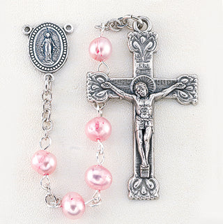 4MM Fresh Water Pink Pearl Bead Rosary