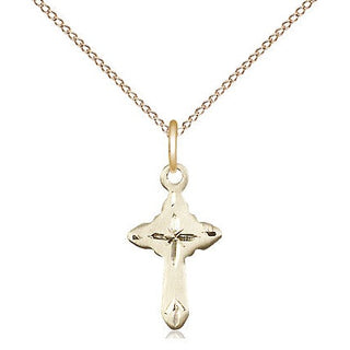 14kt Gold Filled Cross Medal Religious and Catholic Jewelry