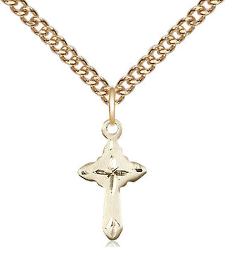 14kt Gold Filled Cross Medal Religious and Catholic Jewelry