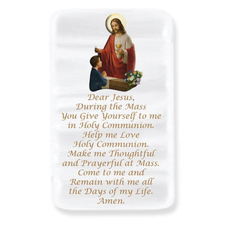 Communion Boy Pearlized White Plaque