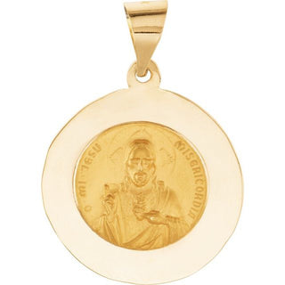 14K Yellow 18x18 mm Round Hollow Scapular Medal 