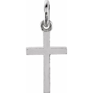 14K White Posh Mommy Cross Charm/Pendant
