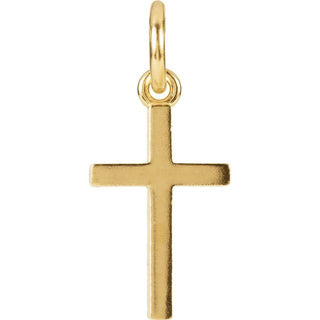 14K Yellow Posh Mommy Cross Charm/Pendant