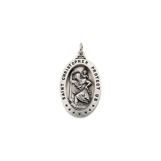 Sterling Silver 29x20 mm Saint Christopher Medal  