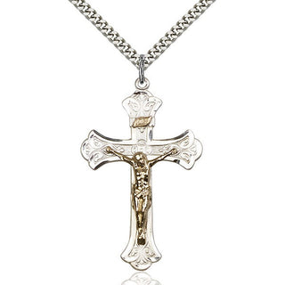 Two-Tone GF/SS Crucifix Pendant - SALE