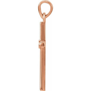 14K Rose .015 CT Natural Diamond Cross Pendant
