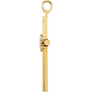 14K Yellow 1/10 CTW Natural Diamond Cross Pendant