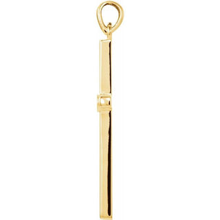 14K Yellow .03 CT Natural Diamond Cross Pendant