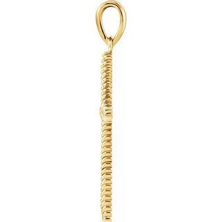 10K Yellow 25.4x16.2 mm Rope Cross Pendant