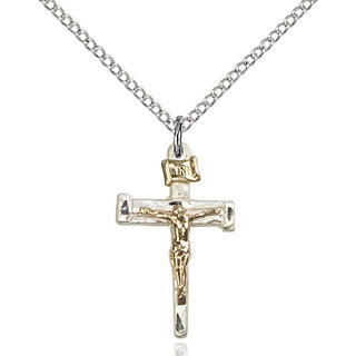 Two-Tone GF/SS Nail Crucifix Pendant