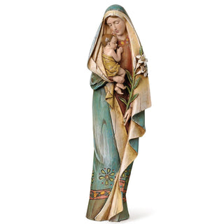 12.5-Inch Madonna & Child With Lily Figure - Renaissance Collection