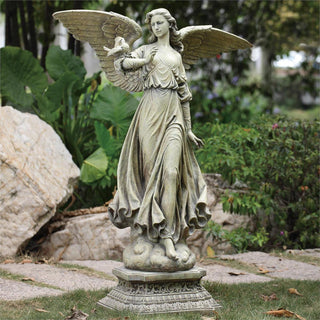 46.5-Inch Angel On Pedestal Garden Statue