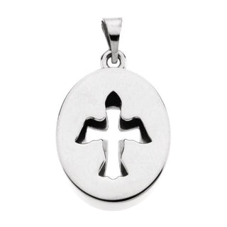 14K White 16x13.5 mm Beyond the Crossâ¢ Reversible Cross & Dove Pendant 