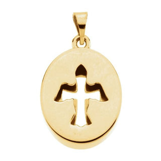 14K Yellow 16x13.5 mm Beyond the Crossâ¢ Reversible Cross & Dove Pendant 
