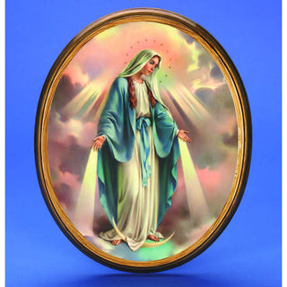 Large Oval Wooden Miraculous Plaque- 17 inch Boxed