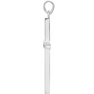 Platinum Natural Emerald Cross Pendant