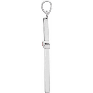 Platinum Natural Ruby Cross Pendant