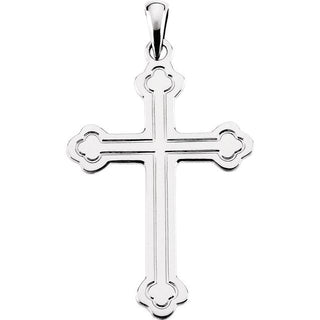 14K White Cross Pendant 