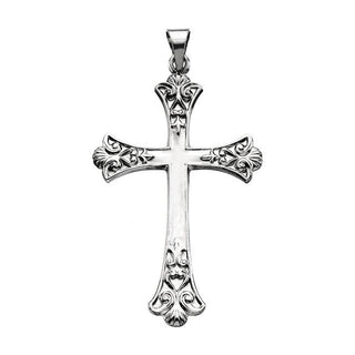 14K White Cross Pendant